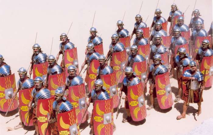Římští legionáři v podání členů historických klubů.