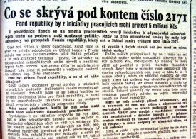 Lidová demokracie o Fondu republiky.