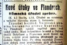 1. 11. 1918 - zpr&aacute;vy ze z&aacute;padn&iacute; fronty, Evropa d&aacute;l bojuje.