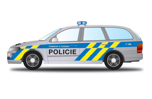Policejní vozy.