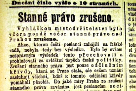 14. 12. 1908, stanné právo zrušeno.