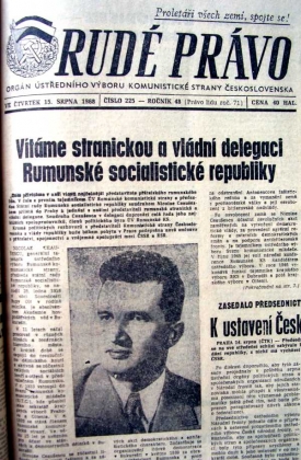 Rudé právo vítá rumunské komunisty vedené soudruhem Ceauşescem. Rudé právo vítá rumunské komunisty vedené soudruhem Ceauşescem.