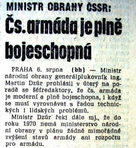 Československ&aacute; arm&aacute;da je bojeschopn&aacute;.