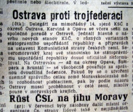 Ostrava proti Brnu a s Prahou.