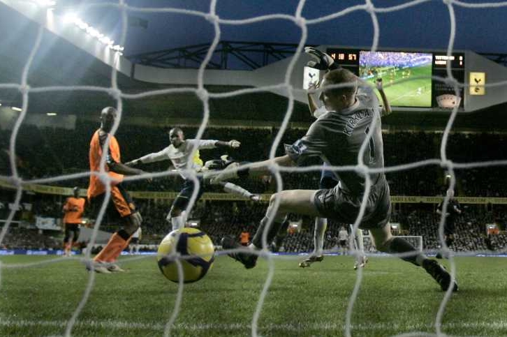 Momentka z utkání Tottenham - Wigan 9:1.