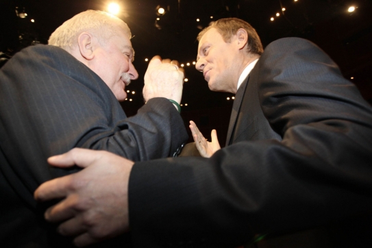 Walesa s premiérem Tuskem (2008).