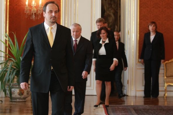 Jan Kohout při svém jmenování do funkce ministra zahraničí.