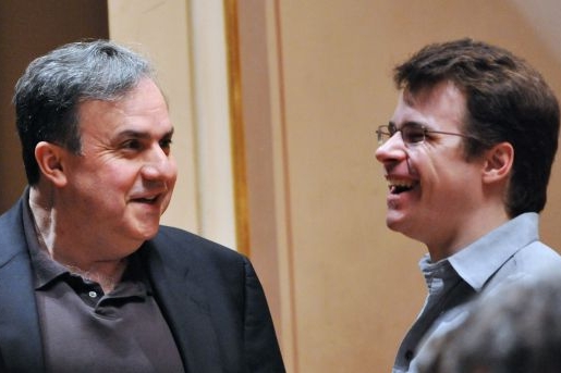 Izraelský pianista Bronfman spolu s dirigentem Jakubem Hrůšou.
