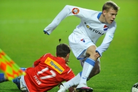 Ostravský talent Matěj Vydra v duelu s Plzní.