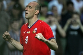 Jan Koller je&scaron;tě v reprezentačn&iacute;m dresu.