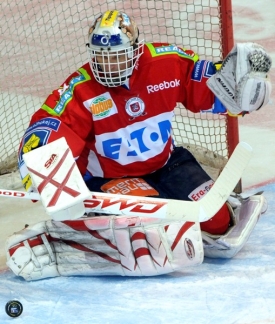 Dominik Hašek odchytal v Třinci hodně nervózní zápas.