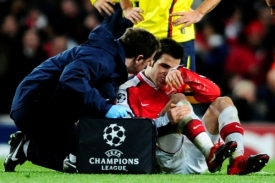 Cesc Fábregas na trávníku Emirates Stadium.