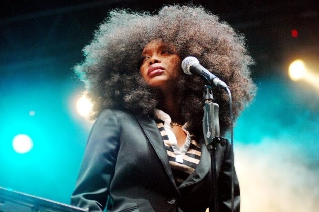 Zpěvačka Erykah Baduová při svém vystoupení. Zpěvačka Erykah Baduová při svém vystoupení.