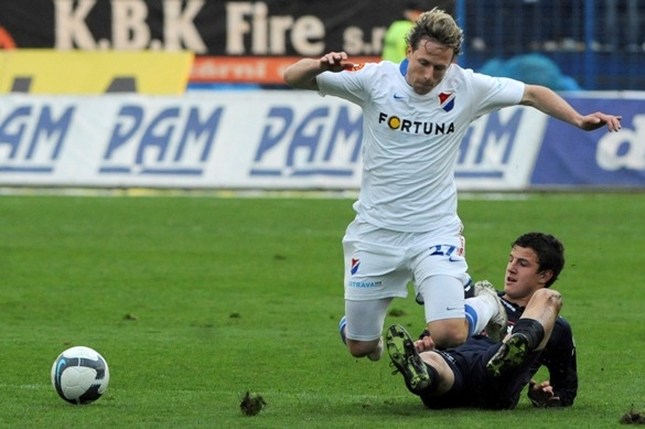 Momentka z utkání Ostrava - Slovácko. Momentka z utkání Ostrava - Slovácko.