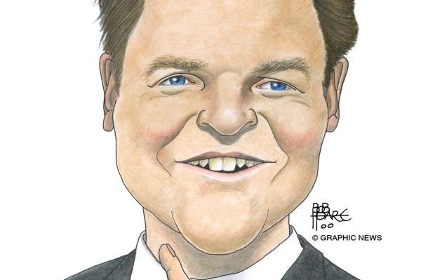 Usměvavý šéf liberálních demokratů Clegg.