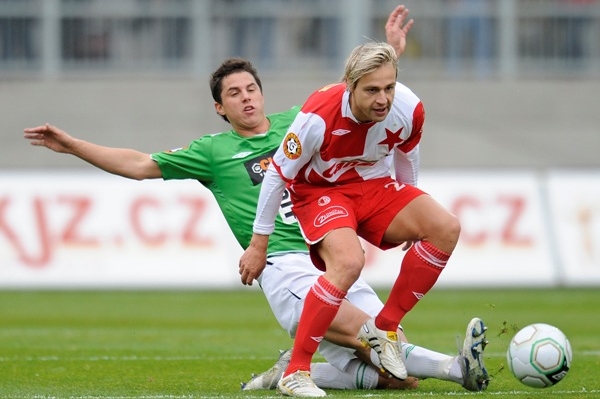 Pavel Eliáš (vlevo) z Jablonce a Jaroslav Černý ze Slavie.