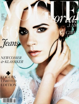 Victoria Beckhamová na titulce německého časopisu Vogue.
