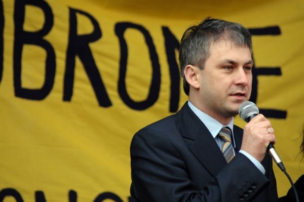 Prezidentský kandidát SLD Grzegorz Napieralsky.