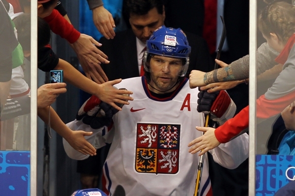 Jaromír Jágr během olympijských her ve Vancouveru.