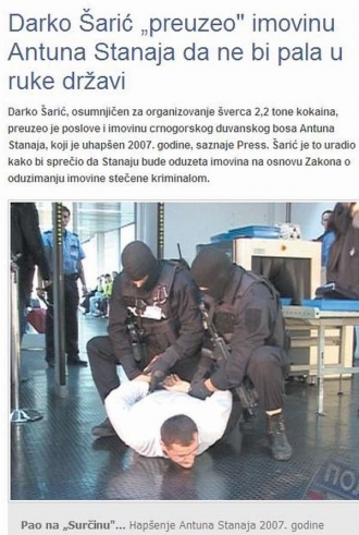 Zatčení Šaričova kumpána Stanaje před třemi lety.
