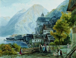 Pohled na Hallstatt od Josefa Högera.
