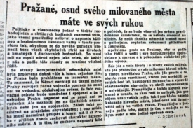 Z posledního vydání protektorátních novin, 5. května 1945.