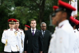 Medveděv v Singapuru.