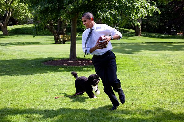 Americký prezident Obama se psem.
