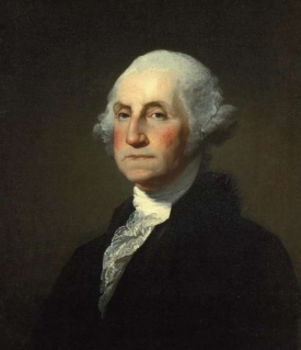 G. Washington na obraze G. Stuarta a R. Pealeeho.