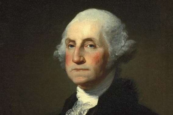 G. Washington na obraze G. Stuarta a R. Pealeeho.