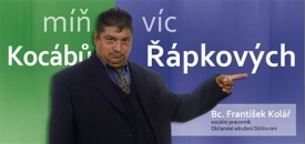 Někdejší Kolářův billboard, na kterém podporoval Ivanu Řápkovou.