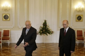 Sobotka při povolebním jednání s prezidentem Klausem.