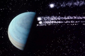 S Jupiterem se srazil asteroid nebo jádro komety (ilustrační obr.).