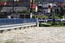 Rozvodněný Hornád v Košicích.