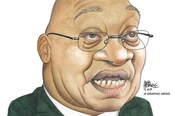Prezident a obřezaný polygamista Zuma má paroží.