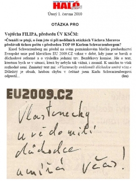 Co si psali Karel a Vojtěch v TV? Karel žertoval, Vojtěch zveřejnil.