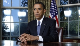 Prezident Barack Obama se vyjadřuje o ropné katastrofě jako o 11.září.