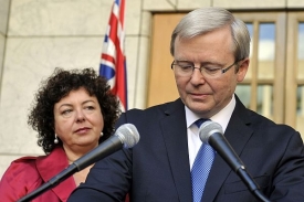 Odstupující premiér Kevin Rudd.