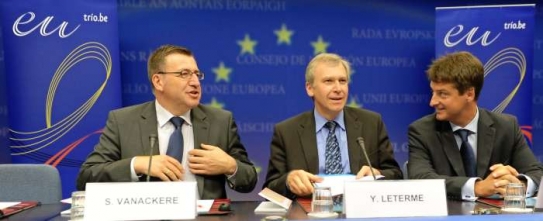 Tisková konference k zahájení belgického předsednictví EU. Tisková konference k zahájení belgického předsednictví EU.