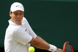 Tenista Tomáš Berdych při finále Wimbledonu.