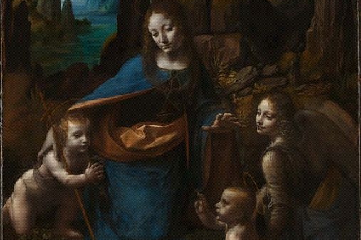 Madona ve skalách - detail.