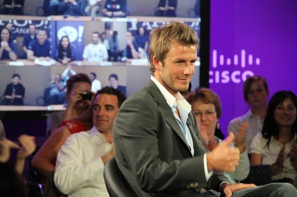 David Beckham při interview. 
