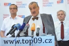 Miroslav Kalousek, Karel Schwarzenberg a František Laudát.