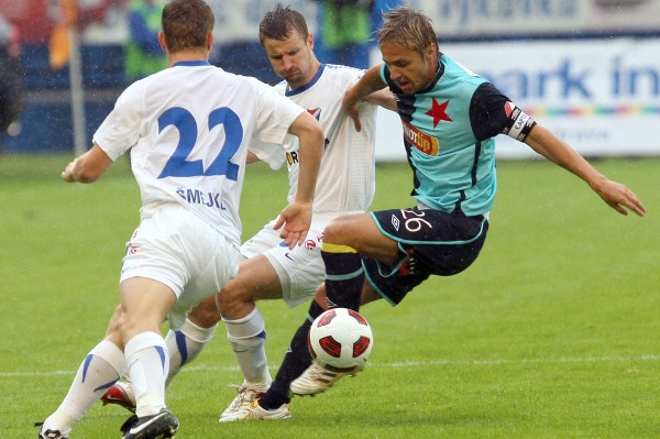 Momentka z utkání Ostrava - Slavia.
