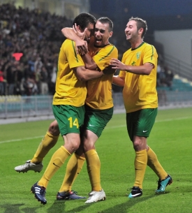 Ilustrační foto (Radost z vítězství fotbalistů Žiliny).