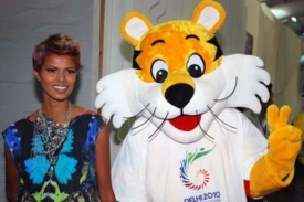 Maskot sportovnáho klání Společenství v Dillí.
