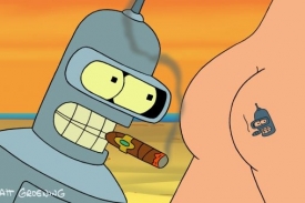 Kde se vzalo tetování na zadku hrdiny Futuramy?