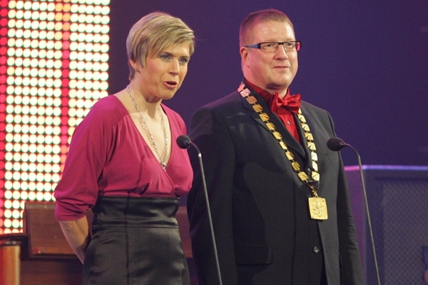 Kateřina Neumannová a Jiří Kittner na zahájení MS v únoru 2009.