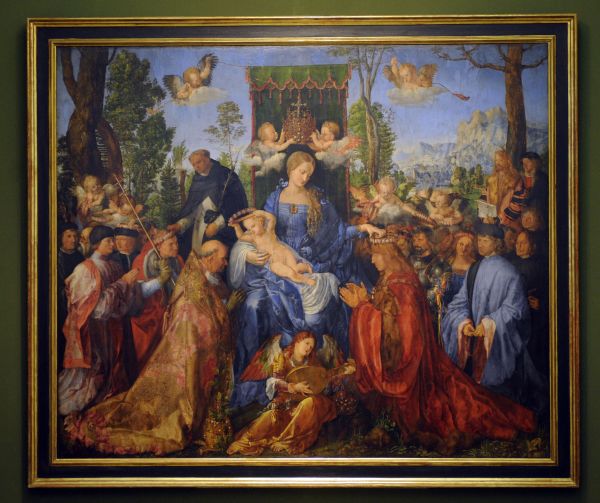 Dürerrova Růžencová slavnost je klenotem sbírek Národní galerie.
