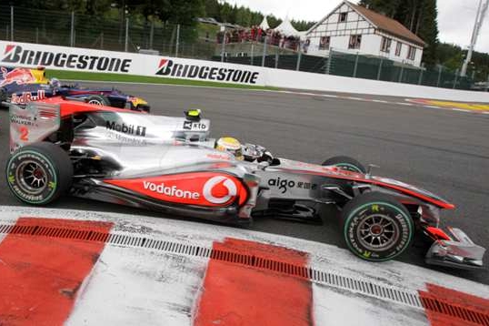 Lewis Hamilton během VC Belgie.